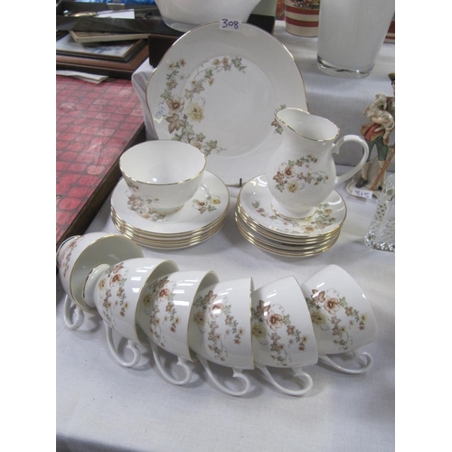 308 - 21 Piece Marlborough Bone China Tea Set.