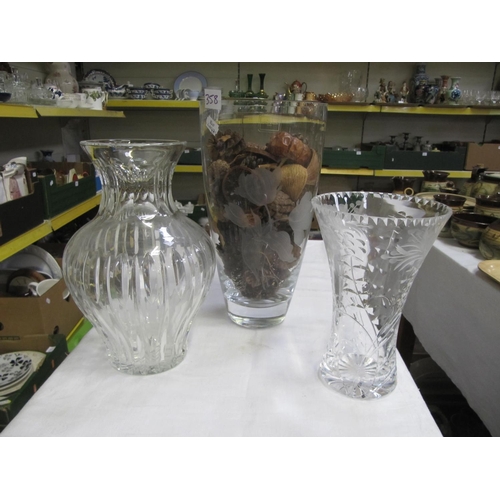 358 - Three Large Glass Vases.