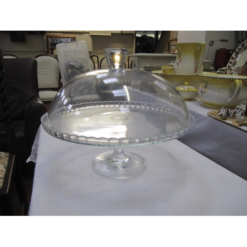 371 - Glass Cake Stand with Dome.