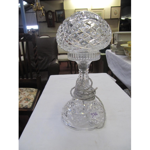 376 - Cut Glass Table Lamp with Matching Cut Glass Shade.