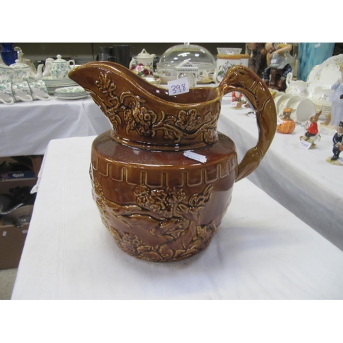 398 - Large Hound Handled Arthur Wood Jug.