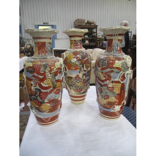 424 - Set of Three Large Oriental Vases.