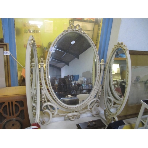 458 - White & Gilt Triple Dressing Table Mirror.