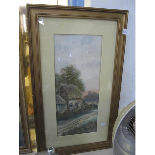 461 - Framed Signed J Russell Cottage Scene Watercolour.