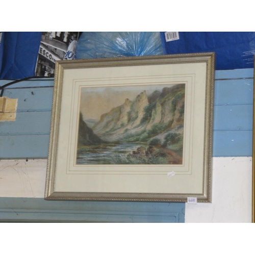 469 - Signed River & Mountain Scene Water Colour by John Thorley.