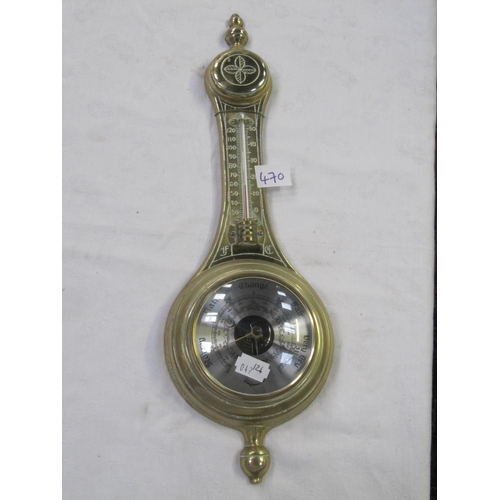 470 - Heavy Brass Cased Barometer.