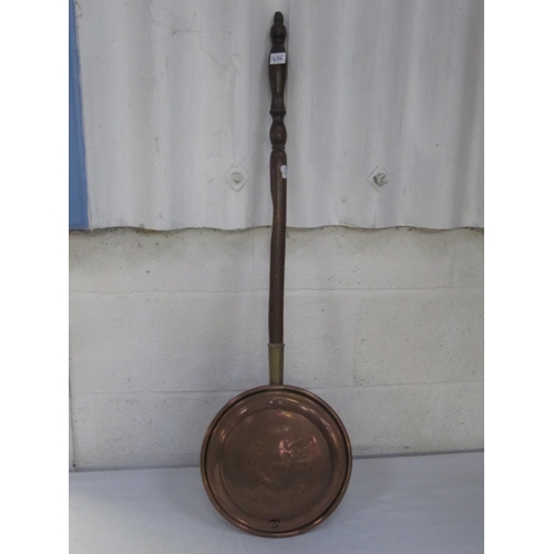 476 - Long Handled Copper Bed Warming Pan.