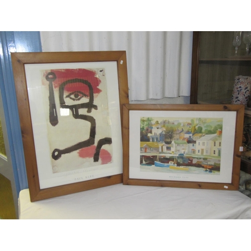 477 - Two Large Solid Pine Framed Prints.