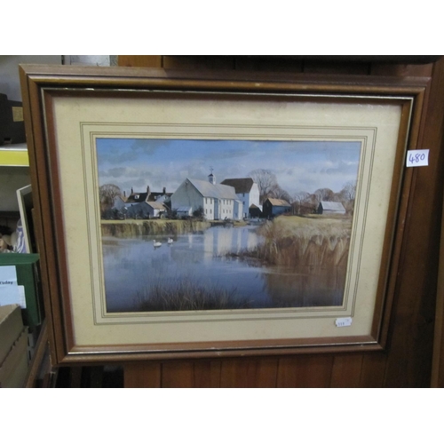 480 - Framed Canal Scene Print.