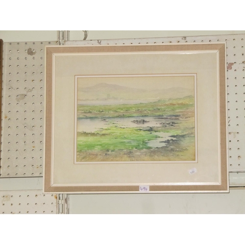 494 - Jack Gawne Signed Watercolour Langness Isle of Man Coastal Scene.