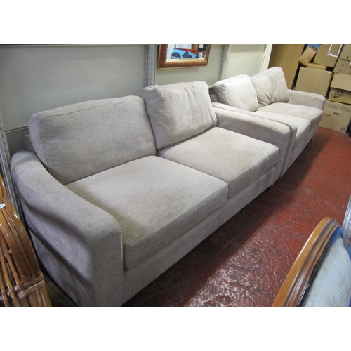 502 - Two Modern Upholstered Settees - One Two Seater, One Three Seater.