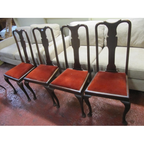 503 - Set of Four High Backed Mahogany Dining Chairs.