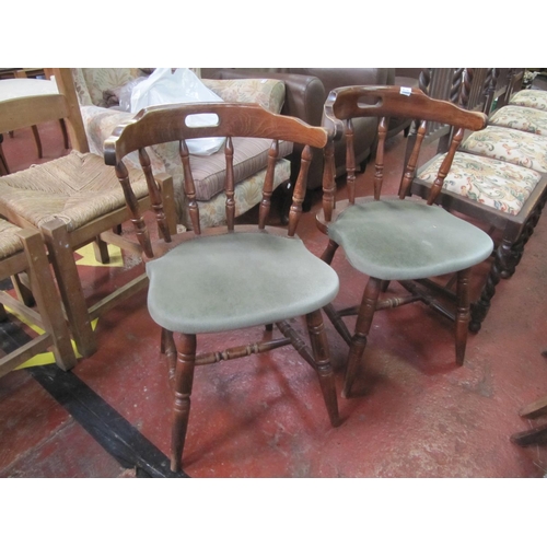 512 - Pair of Oak Pub Style Captains Chairs.