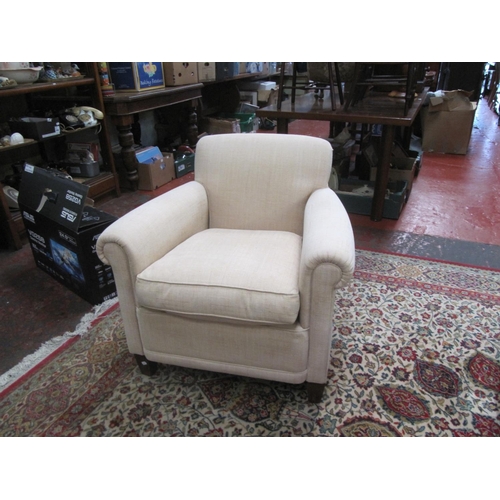 517 - Upholstered Cream Bedroom Arm Chair.