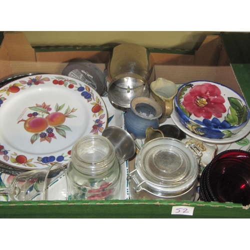 52 - Box of China - Plates, Storage Jars, Mugs etc.