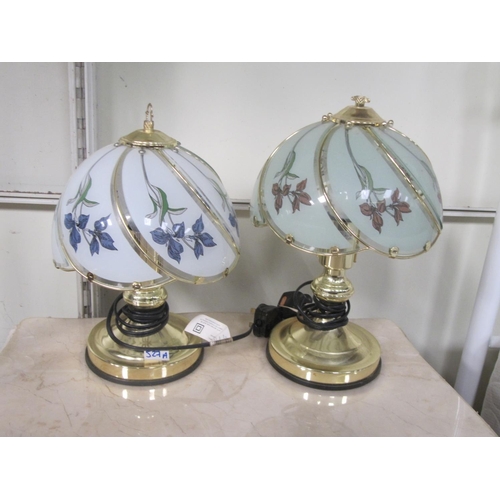 527a - Two Brass & Glass Table Lamps.