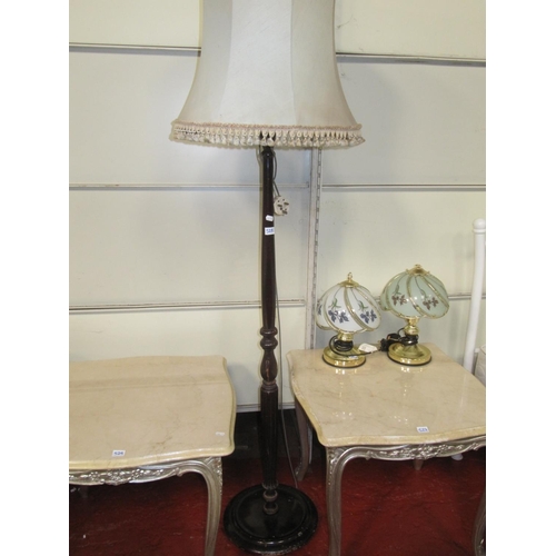 528 - Mahogany Based Standard Lamp.