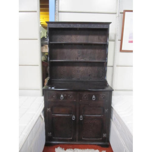 534 - Closed Back Priory Oak Dresser with 2 Drawers & 2 Cupboards.