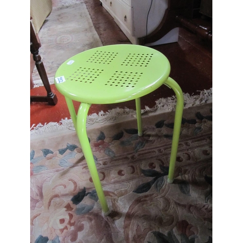 552 - Green Small Metal Stool.