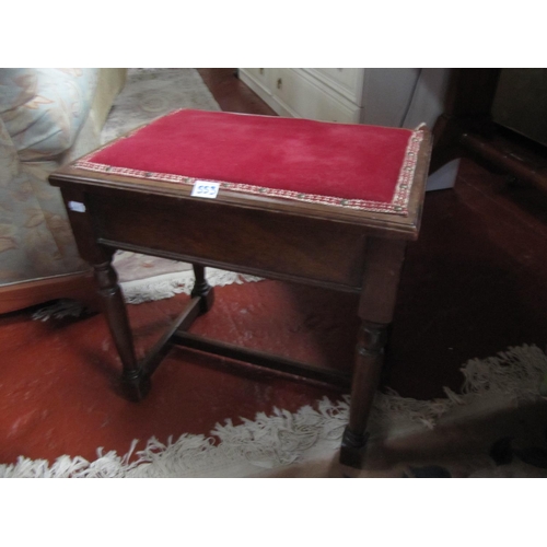 553 - Upholstered Topped Piano Stool.