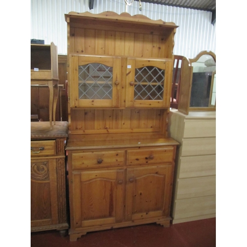 562 - Solid Pine Two Door Glazed Top Dresser.