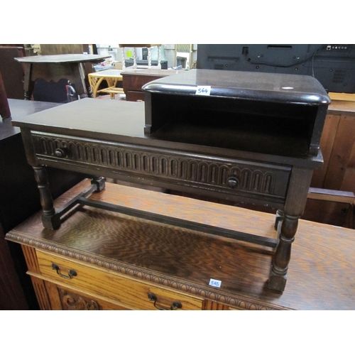 564 - Priory Oak Telephone Table with Single Drawer.