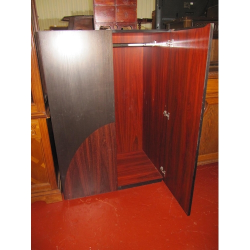 567 - Mahogany Two Door Squat Wardrobe.