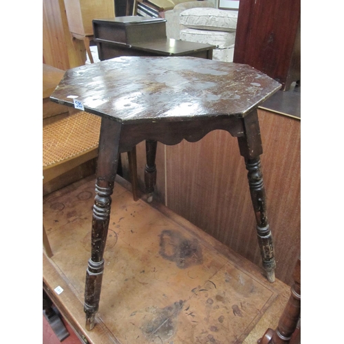 585 - Pine Cricket Table with Octagonal Top.