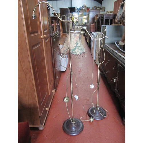 590 - Pair of Mid Hight Adjustable Brass Reading Lamps.