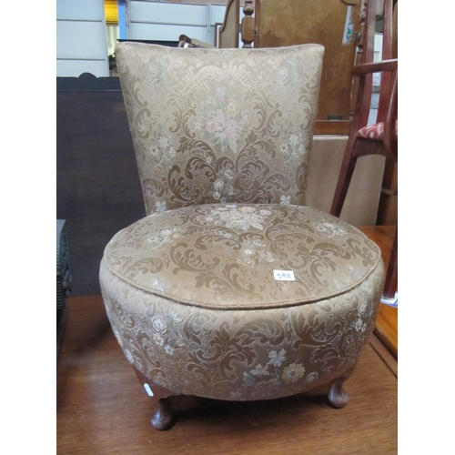 592 - Gold Upholstered Nursing Chair.