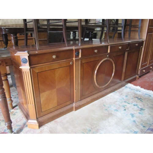 601 - Very Large, Heavy Inlaid Yew and Walnut Sideboard with 4 Drawers & 4 Doors. - Approx 8ft long - some... 