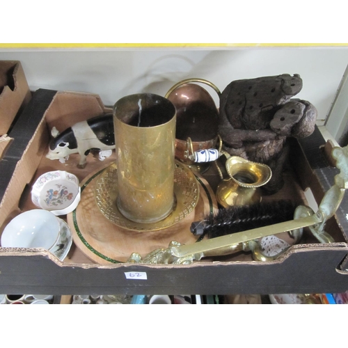 62 - Box to Include Wedgwood Dish, Copper & Brass Ware etc.