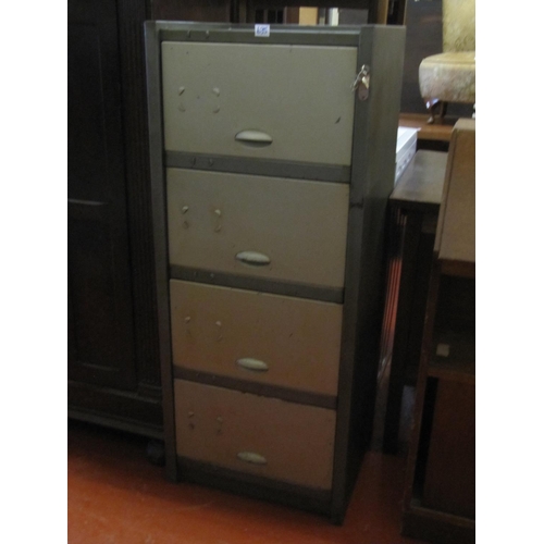 635 - Metal 4 Drawer Filing Cabinet with Key.