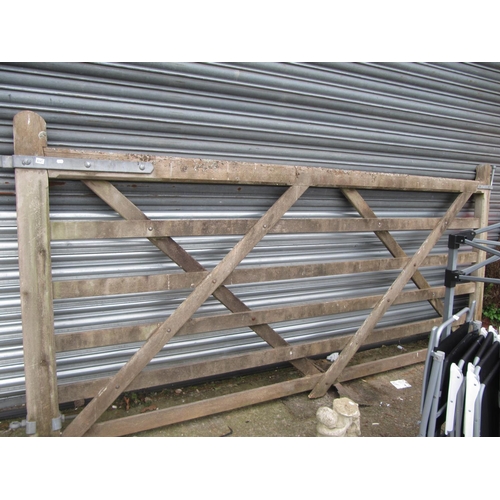 645 - 10ft Solid Wooden Farm Gate.