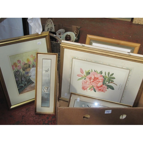 74 - Box of Various Pictures & Frames.