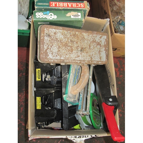 89 - Box of Tools Along with Chess Set & Scrabble Game.