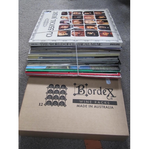 98 - Quantity of Welsh & Classical Vinyl Records along with Boxed NEW Wine Rack.