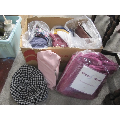 99 - Box of NEW Blanket, Handbags,  Clothes etc.