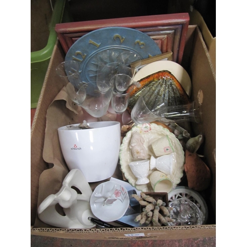 110 - Box to Include China, Glass Ware, Jardiniere etc.