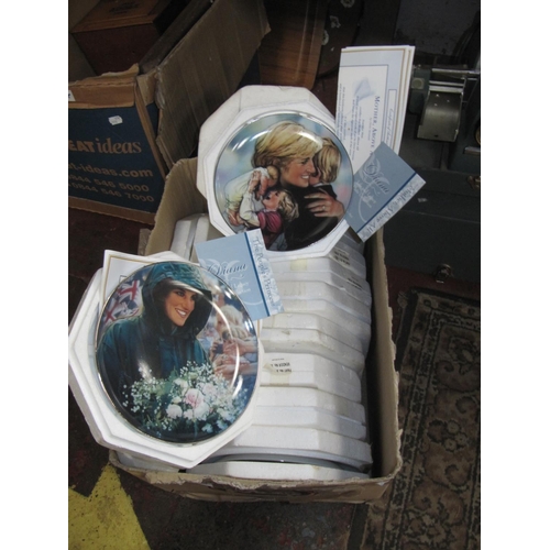 105 - Nine Boxed Limited Edition Franklin Mint Diana Princess of Wales Plates with Certificates and Three ... 
