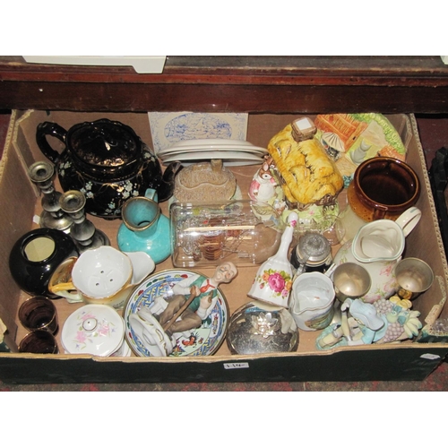 114 - Box of China to Include Jugs, Bowls, Candlesticks & Teapot etc.