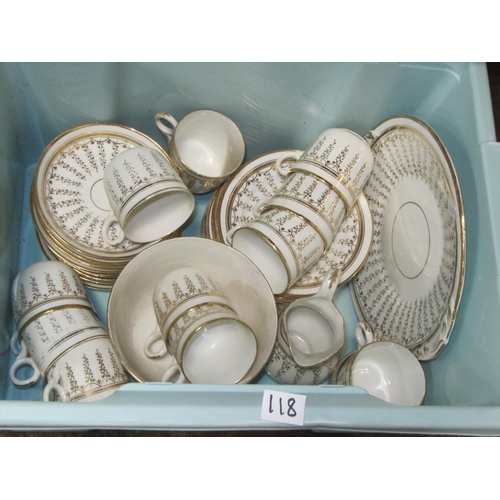 118 - Vintage White & Gilt Tea Set.