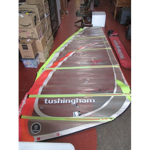 130 - Two Wind Surfing Sails - Tushingham Thunderbird T2 Windsurfing Sail in Carry Case & 4WD Wave/Slalom ... 