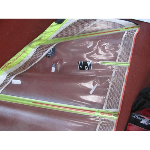 130 - Two Wind Surfing Sails - Tushingham Thunderbird T2 Windsurfing Sail in Carry Case & 4WD Wave/Slalom ... 