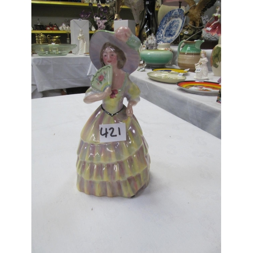 421 - G & S Ltd Burslem (Gibson & Sons) Lady with Fan Figure.