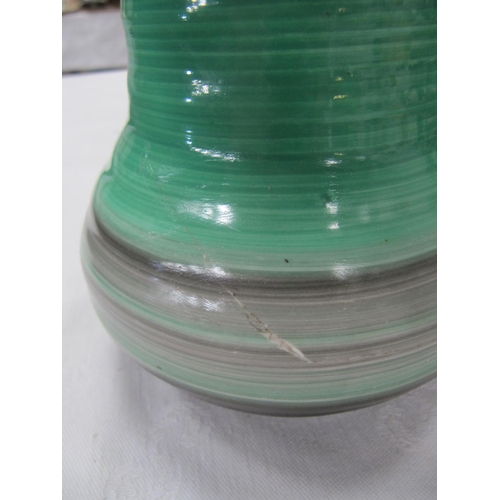 427 - Shelley Green Harmony Vase Height c.20cm (c.8”) - Has slice to side.