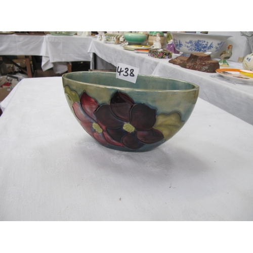 438 - Oval Shape Moorcroft Vase.