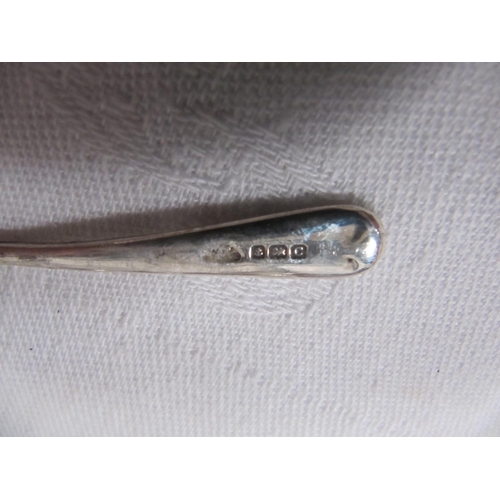 451 - Pair of Hallmarked Silver Salts with Blue Glass Inserts and Two Spoons.