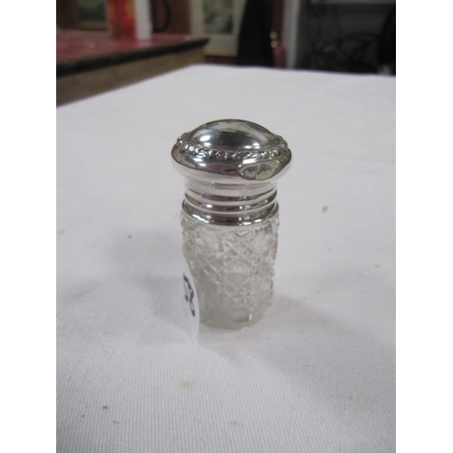 458 - George V Silver Hallmark Lidded Scent Bottle with Original Glass Stopper Birmingham 1900.