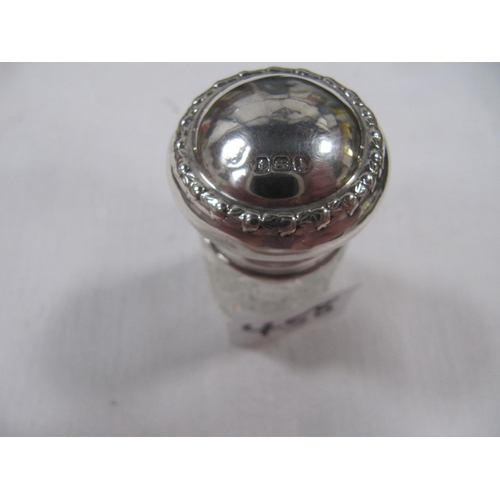 458 - George V Silver Hallmark Lidded Scent Bottle with Original Glass Stopper Birmingham 1900.